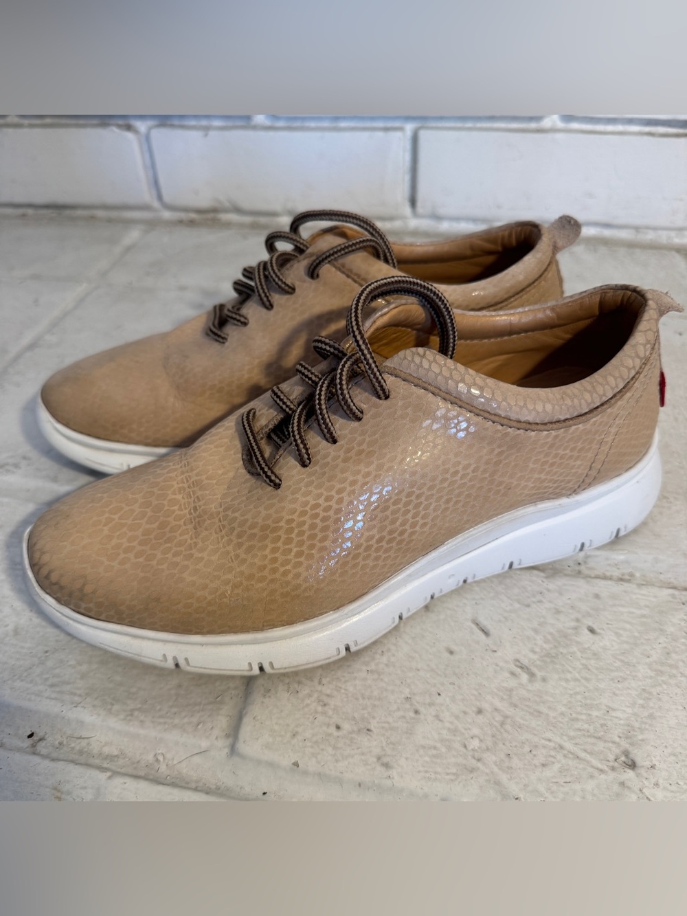 Marc Joseph New York Luxury Leather Snakeskin Embossed Oxfords Women's Size 8.5